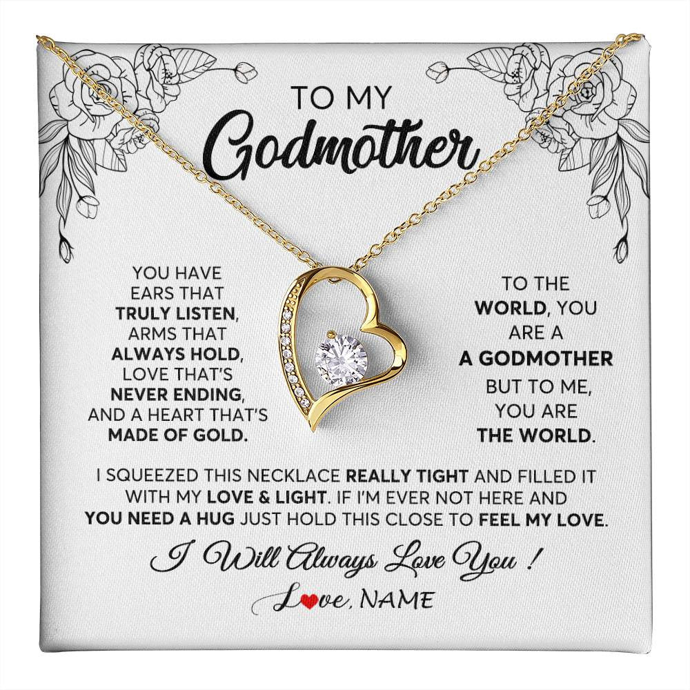 Personalized To My Godmother Necklace From Niece Hold This Close Feel My  Love Godmother Birthday Mothers Day Christmas Customized Gift Box Message  Card 