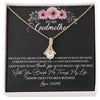 Alluring Beauty Necklace 18K Yellow Gold Finish | Personalized To My Godmother Necklace from Goddaughter Im Glad You Are My Godmother Birthday Mothers Day Thanksgiving Christmas Customized Gift Message Card | teecentury