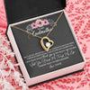 Forever Love Necklace 18K Yellow Gold Finish | Personalized To My Godmother Necklace from Goddaughter Im Glad You Are My Godmother Birthday Mothers Day Thanksgiving Christmas Customized Gift Message Card | teecentury