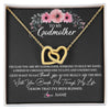 Interlocking Hearts Necklace 18K Yellow Gold Finish | Personalized To My Godmother Necklace from Goddaughter Im Glad You Are My Godmother Birthday Mothers Day Thanksgiving Christmas Customized Gift Message Card | teecentury
