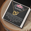Interlocking Hearts Necklace 18K Yellow Gold Finish | Personalized To My Godmother Necklace from Goddaughter Im Glad You Are My Godmother Birthday Mothers Day Thanksgiving Christmas Customized Gift Message Card | teecentury