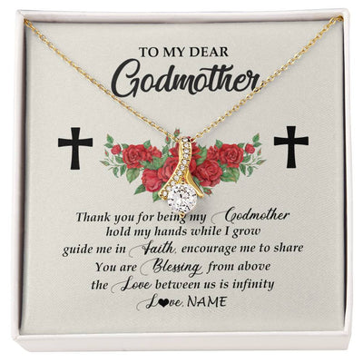 Alluring Beauty Necklace 18K Yellow Gold Finish | Personalized To My Godmother Necklace from Goddaughter Thank you For Begin My Goddaughter Birthday Mothers Day Thanksgiving Christmas Customized Message Card | teecentury