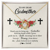 Love Knot Necklace 18K Yellow Gold Finish | Personalized To My Godmother Necklace from Goddaughter Thank you For Begin My Goddaughter Birthday Mothers Day Thanksgiving Christmas Customized Message Card | teecentury