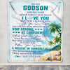 Personalized To My Godson Blanket Beach I Love You Forever From Godmother Godfather Godson Birthday Gifts Christmas Graduation Customized Fleece Blanket | teecentury