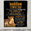 Personalized To My Godson Blanket From Aunt Live Laugh Love Lion Godchild Godson Birthday Gifts Positive Graduation Christmas Customized Fleece Blanket | teecentury