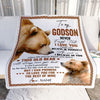 Personalized To My Godson Blanket From Godfather Never Forget That I Love You Bear Godson Birthday Graduation Christmas Customized Bed Fleece Throw Blanket | teecentury