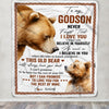 Personalized To My Godson Blanket From Godfather Never Forget That I Love You Bear Godson Birthday Graduation Christmas Customized Bed Fleece Throw Blanket | teecentury
