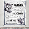 Personalized To My Godson Blanket From Godmother Uncle You Will Never Lose White Tiger Godson Birthday Gifts Graduation Christmas Customized Fleece Blanket | teecentury