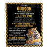 Personalized To My Godson Blanket Tiger I Love You Forever From Godmother Godfather Godson Birthday Gifts Christmas Graduation Customized Fleece Blanket | teecentury