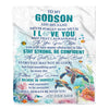 Personalized To My Godson Blanket Turtle I Love You Forever From Godmother Godfather Godson Birthday Gifts Christmas Graduation Customized Fleece Blanket | teecentury