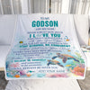 Personalized To My Godson Blanket Turtle I Love You Forever From Godmother Godfather Godson Birthday Gifts Christmas Graduation Customized Fleece Blanket | teecentury