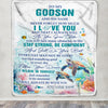 Personalized To My Godson Blanket Turtle I Love You Forever From Godmother Godfather Godson Birthday Gifts Christmas Graduation Customized Fleece Blanket | teecentury