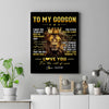 Personalized To My Godson Canvas From Aunt Uncle Godmother You Will Never Lose Lion Godson Birthday Gifts Graduation Christmas Custom Wall Art Print Framed Canvas | teecentury
