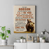 Personalized To My Godson Canvas From Godfather Godmother This Old Bear Love You Godson Birthday Gifts Graduation Christmas Custom Wall Art Print Framed Canvas | teecentury