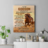 Personalized To My Godson Canvas From Godfather Godmother Whenever You Feel Horse Godson Birthday Gifts Graduation Christmas Custom Wall Art Print Framed Canvas | teecentury