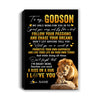 Personalized To My Godson Canvas From Godfather Lion My Only Wish For You Godson Birthday Gifts Graduation Christmas Custom Wall Art Print Framed Canvas | teecentury