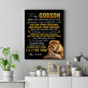 Personalized To My Godson Canvas From Godfather Lion My Only Wish For You Godson Birthday Gifts Graduation Christmas Custom Wall Art Print Framed Canvas | teecentury