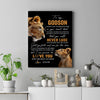 Personalized To My Godson Canvas From Godmother Aunt You Will Never Lose Lion Godson Birthday Gifts Graduation Christmas Custom Wall Art Print Framed Canvas | teecentury