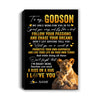 Personalized To My Godson Canvas From Godmother Lion My Only Wish For You Godson Birthday Gifts Graduation Christmas Custom Wall Art Print Framed Canvas | teecentury