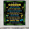 Personalized To My Godson Gift Blanket From Godmother Uncle Letter Sleep Cute Godson Birthday Idea Graduation Christmas Customized Fleece Throw Blanket | teecentury