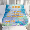 Personalized To My Godson Gifts Blanket From Aunt Uncle Godmother This Old Turtle Love You Godson Birthday Gifts Graduation Christmas Custom Fleece Blanket | teecentury