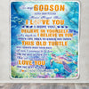 Personalized To My Godson Gifts Blanket From Aunt Uncle Godmother This Old Turtle Love You Godson Birthday Gifts Graduation Christmas Custom Fleece Blanket | teecentury