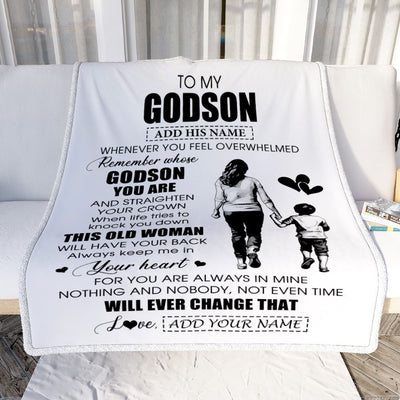 Personalized To My Godson Gifts Blanket From Godmother Aunt Whenever Woman Unique Birthday Gifts For Godson Graduation Christmas Custom Fleece Throw Blanket | teecentury