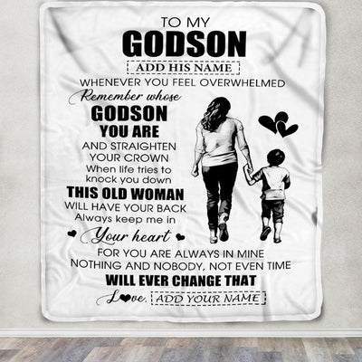 Personalized To My Godson Gifts Blanket From Godmother Aunt Whenever Woman Unique Birthday Gifts For Godson Graduation Christmas Custom Fleece Throw Blanket | teecentury