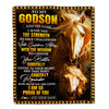 Personalized To My Godson Gifts Blanket From Godmother Godfather I Wish You The Strength Horse Godson Birthday Gifts Christmas Graduation Fleece Blanket | teecentury