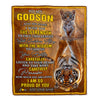 Personalized To My Godson Gifts Blanket From Godmother Godfather I Wish You The Strength Tiger Godson Birthday Gifts Christmas Graduation Fleece Blanket | teecentury