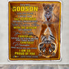 Personalized To My Godson Gifts Blanket From Godmother Godfather I Wish You The Strength Tiger Godson Birthday Gifts Christmas Graduation Fleece Blanket | teecentury