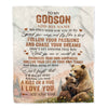 Personalized To My Godson Gifts Blanket From Godmother Uncle Bear My Only Wish For You Godson Birthday Gifts Graduation Christmas Customized Fleece Blanket | teecentury