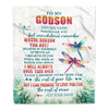 Personalized To My Godson Gifts Blanket From Godmother Uncle Godmother Whenever You Feel Dragonfly Godson Birthday Gifts Graduation Christmas Fleece Blanket | teecentury