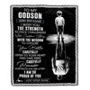 Personalized To My Godson Gifts Blanket From Godmother Uncle I Wish You The Strength Godson Birthday Gifts Christmas Graduation Custom Fleece Throw Blanket | teecentury