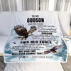 Personalized To My Godson Gifts Blanket From Godmother Uncle Whenever Eagle Unique Birthday Gifts For Godson Graduation Christmas Custom Fleece Throw Blanket | teecentury
