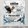 Personalized To My Godson Gifts Blanket From Godmother Uncle Whenever Eagle Unique Birthday Gifts For Godson Graduation Christmas Custom Fleece Throw Blanket | teecentury