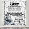 Personalized To My Godson Gifts Blanket From Godmother Uncle White Tiger My Only Wish For You Godson Birthday Gifts Graduation Christmas Fleece Throw Blanket | teecentury