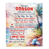 Personalized To My Godson Gifts Blanket From Godmother Wherever Your Journey In Life Beach Godson Birthday Gifts Graduation Customized Fleece Throw Blanket | teecentury