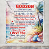 Personalized To My Godson Gifts Blanket From Godmother Wherever Your Journey In Life Beach Godson Birthday Gifts Graduation Customized Fleece Throw Blanket | teecentury