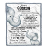 Personalized To My Godson Gifts Blanket From Godmother Wherever Your Journey In Life Elephant Godson Birthday Gifts Graduation Customized Fleece Throw Blanket | teecentury