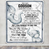 Personalized To My Godson Gifts Blanket From Godmother Wherever Your Journey In Life Elephant Godson Birthday Gifts Graduation Customized Fleece Throw Blanket | teecentury