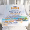 Personalized To My Godson Gifts Blanket From Godmother Wherever Your Journey In Life Turtle Godson Birthday Gifts Graduation Customized Fleece Throw Blanket | teecentury