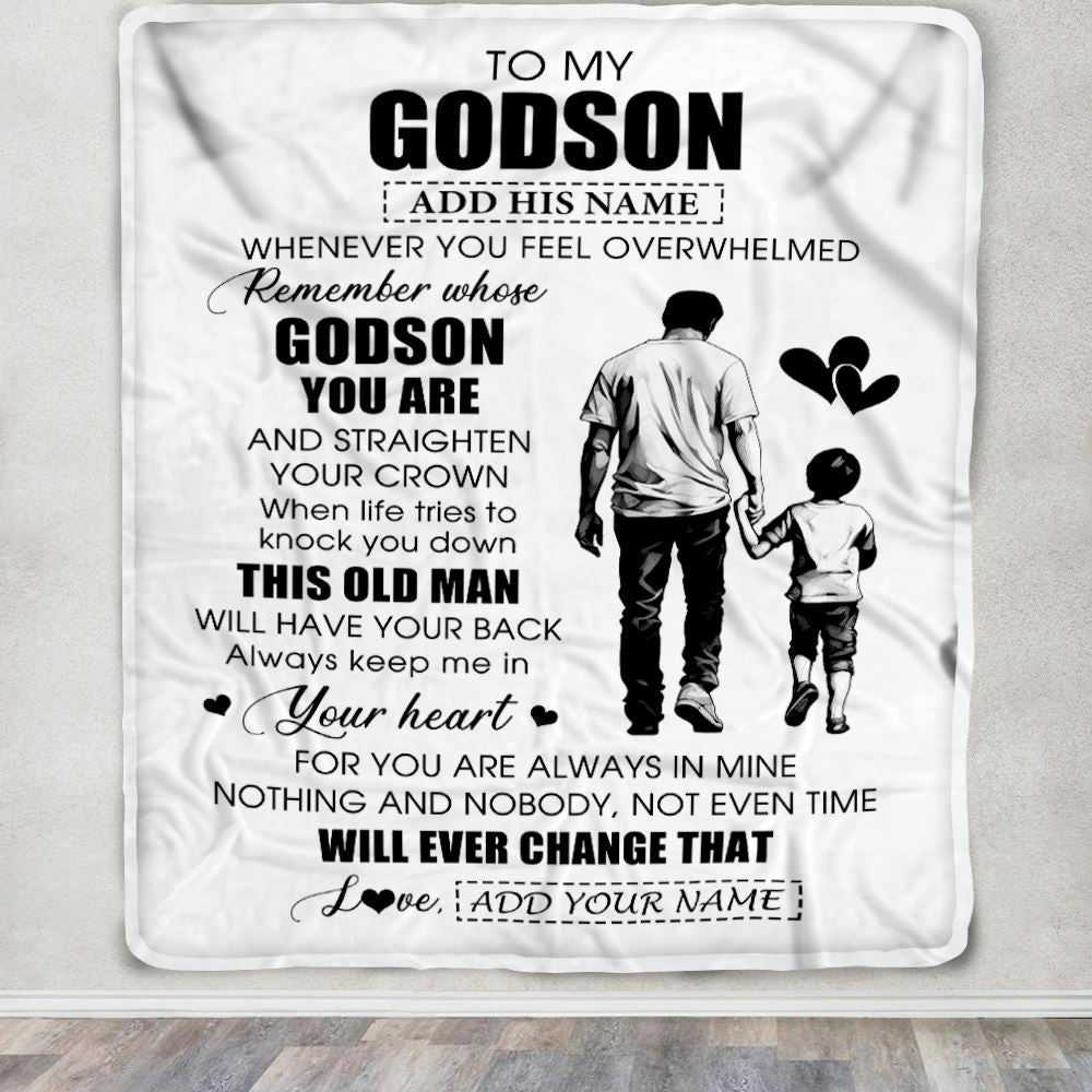 Personalized To My Godson Gifts Blanket From Uncle Whenever Man Unique Birthday Gifts For Godson Graduation Christmas Custom Fleece Throw Blanket | teecentury