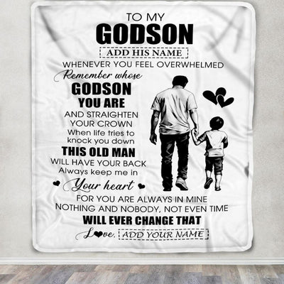 Personalized To My Godson Gifts Blanket From Uncle Whenever Man Unique Birthday Gifts For Godson Graduation Christmas Custom Fleece Throw Blanket | teecentury