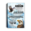 Personalized To My Godson Gifts Canvas From Godmother Uncle Eagle My Only Wish For You Godson Birthday Gifts Graduation Christmas Custom Wall Art Print Framed Canvas | teecentury
