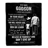 Personalized To My Godson Gifts From Godfather Blanket Don't Give Up Godfather Gifts For Godson Birthday Graduation Christmas Customized Fleece Throw Blanket | teecentury