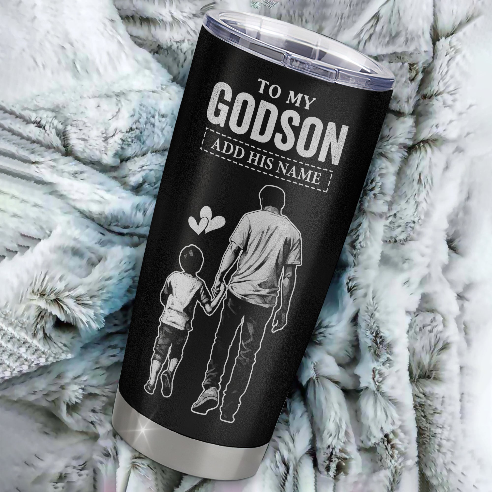 Personalized To My Godson Gifts From Godfather Tumbler Never Forget How Much I Love You Godson Birthday Graduation Christmas Gift Custom Stainless Steel Travel Mug | teecentury