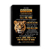 Personalized To My Godson Gifts From Godmother Aunt Canvas Old Lion Love You Godson Birthday Gifts Graduation Christmas Custom Wall Art Print Framed Canvas | teecentury