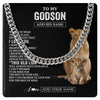 Cuban Link Chain Necklace Stainless Steel | 1 | Personalized To My Godson Gifts From Godmother Necklace This Old Lion Love You Godson Birthday Gifts Graduation Christmas Customized Gift Box Message Card | https://teecentury.