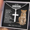 Stainless Cross Necklace Stainless Steel | 2 | Personalized To My Godson Gifts From Godmother Necklace This Old Lion Love You Godson Birthday Gifts Graduation Christmas Customized Gift Box Message Card | https://teecentury.